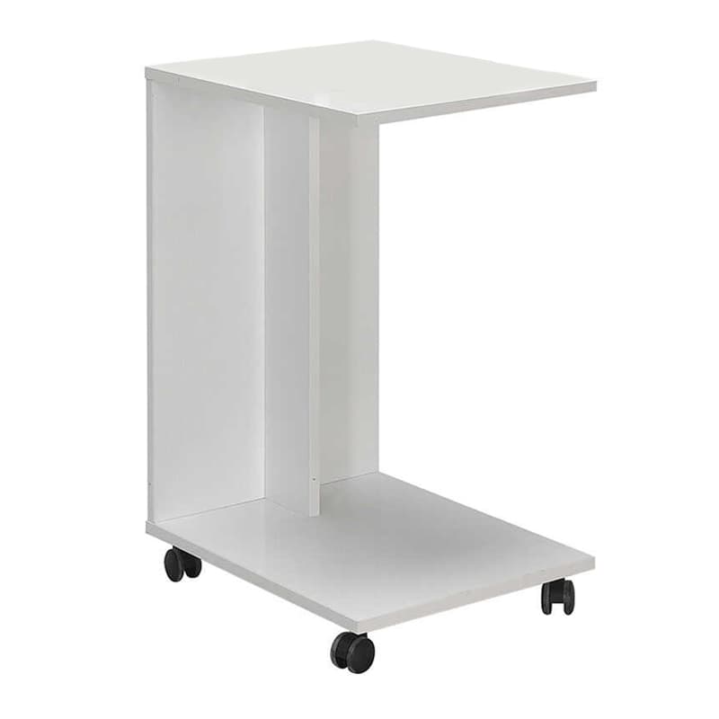 Τραπεζάκι βοηθητικό C-Shaped Megapap χρώμα λευκό gloss 35x45x65εκ.
