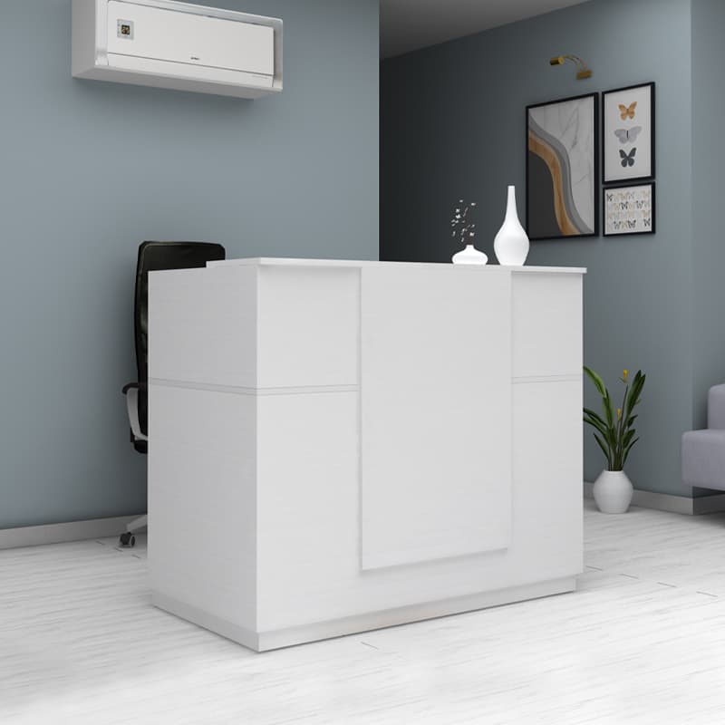 Γραφείο υποδοχής - reception Gemini Megapap χρώμα λευκό 150x70x110εκ.