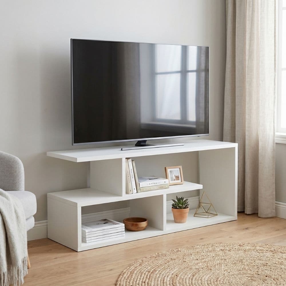 Έπιπλο τηλεόρασης Forever Megapap χρώμα λευκό 100x30x40cm.