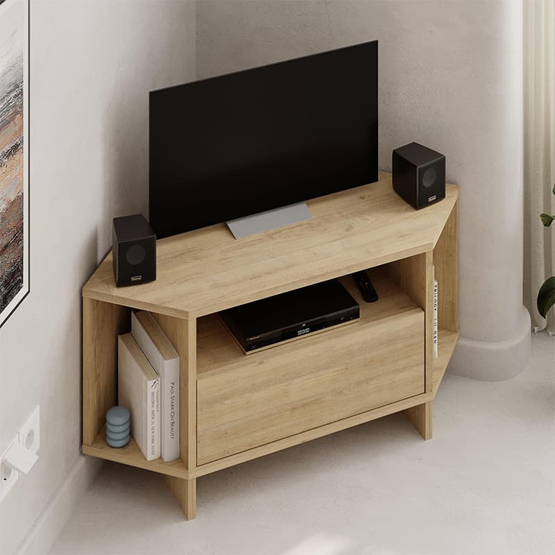 Έπιπλο τηλεόρασης γωνιακό Viva Megapap χρώμα sapphire oak 95,7x35,4x45εκ.