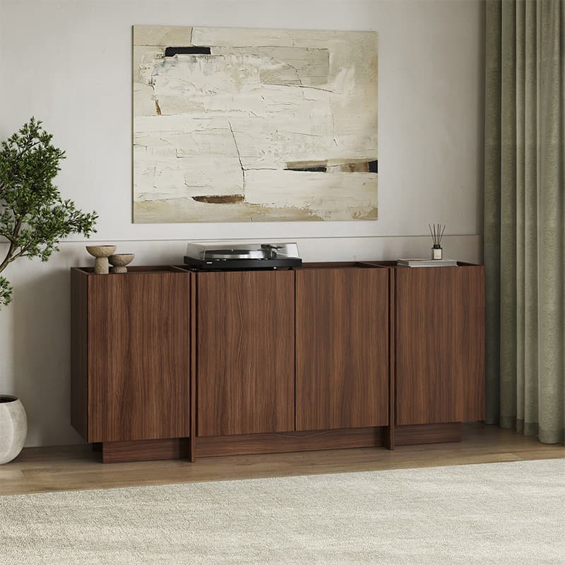 Μπουφές Dorma Megapap χρώμα καρυδί milano 180x45x80,2εκ.