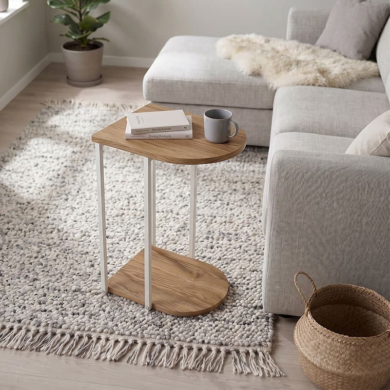 Τραπεζάκι βοηθητικό Roya Megapap χρώμα καρυδί Ud 41,5x32x56εκ.