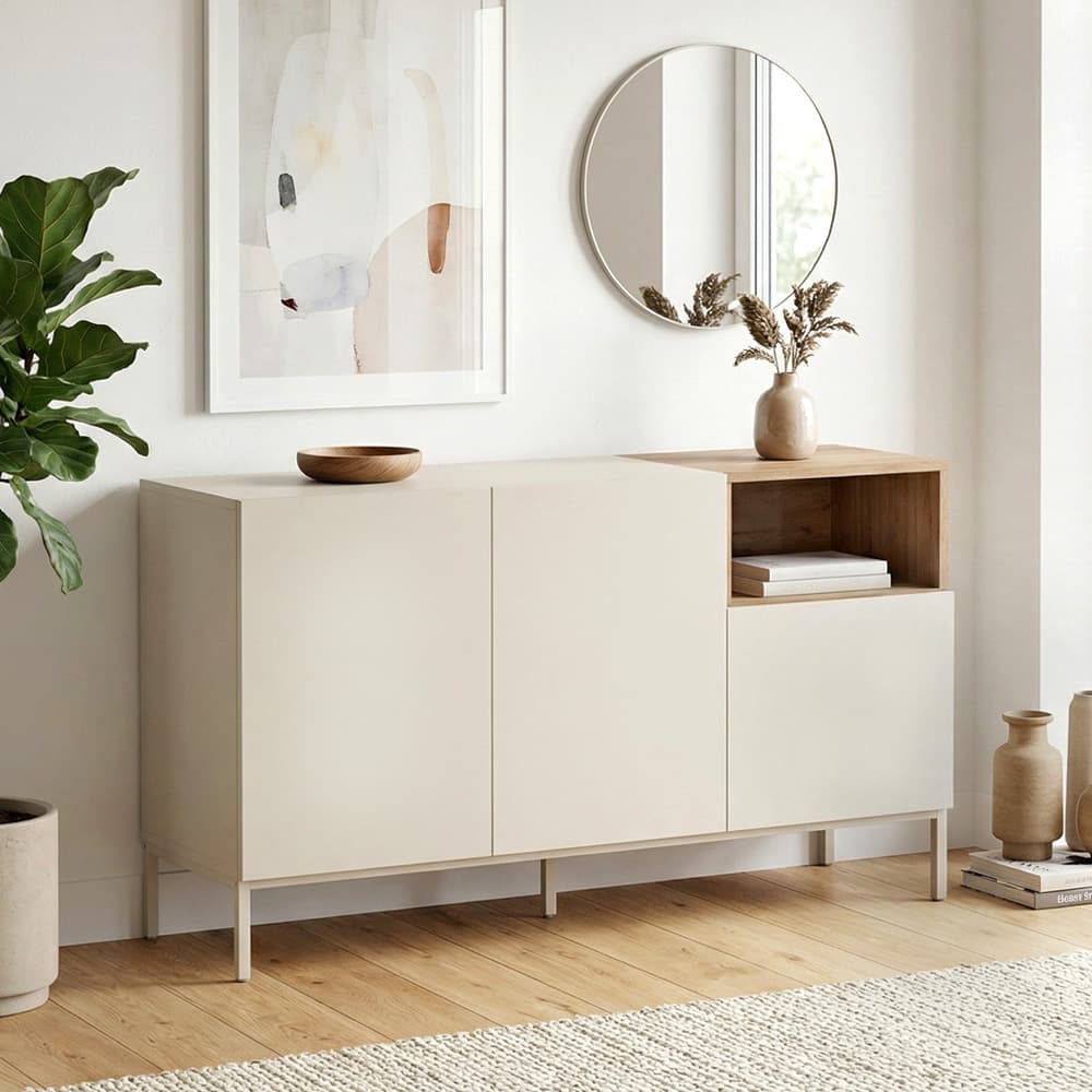 Μπουφές Cailin Megapap χρώμα sandstone - sepet oak 140x41,8x80εκ.