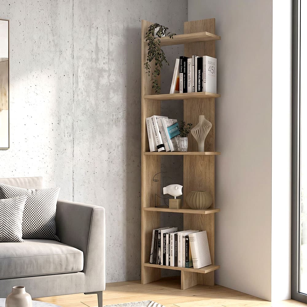 Βιβλιοθήκη Perla Megapap χρώμα sepet oak 48x22x170εκ.