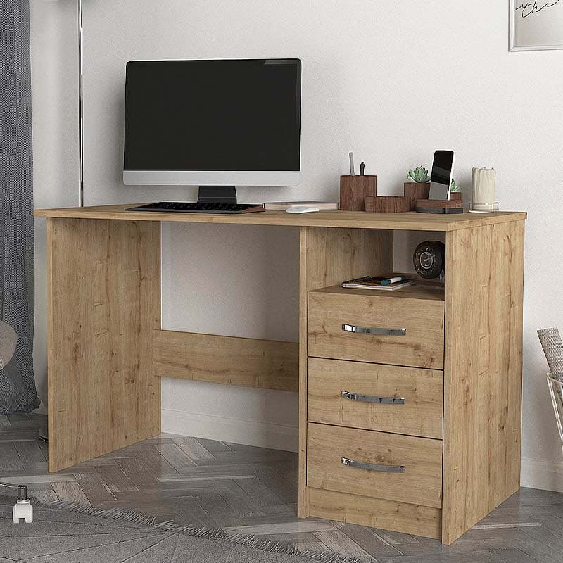 Γραφείο εργασίας Eldoris Megapap χρώμα sapphire oak 120x60x75εκ.