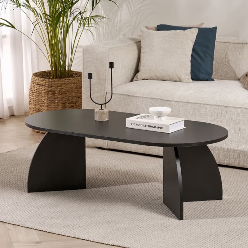 Τραπεζάκι σαλονιού Melina Megapap χρώμα black wood 120x60x40εκ.