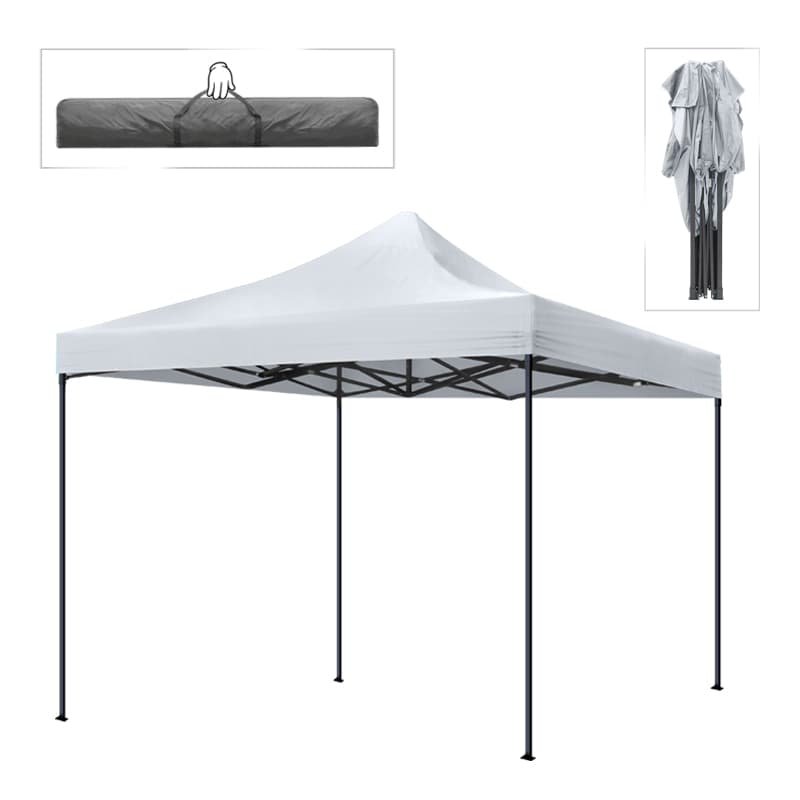 Κιόσκι - Gazebo Bari Megapap πτυσσόμενο μεταλλικός σκελετός - αδιάβροχο ύφασμα χρώμα λευκό 3x3x3,10m.