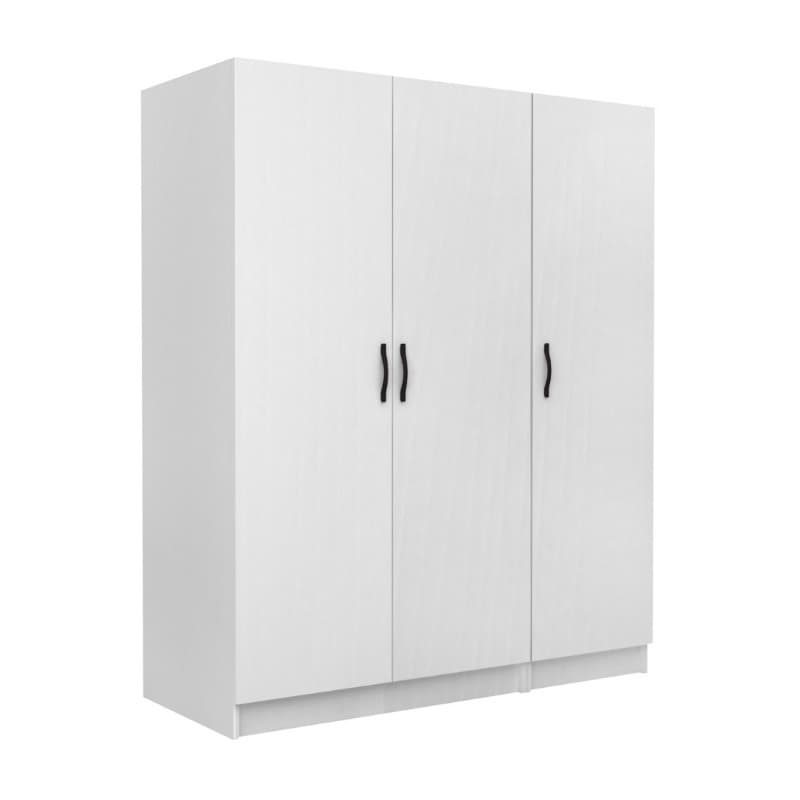 Ντουλάπα ρούχων Victoria Megapap τρίφυλλη χρώμα λευκό 150x60x181εκ.