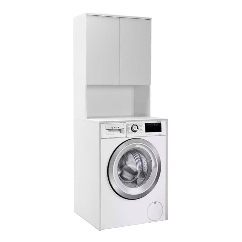 Έπιπλο πλυντηρίου Ceza Megapap χρώμα λευκό 65x60x182εκ.