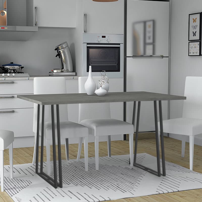 Τραπέζι Gable Megapap χρώμα γκρι σκυροδέματος 140x80x76εκ.