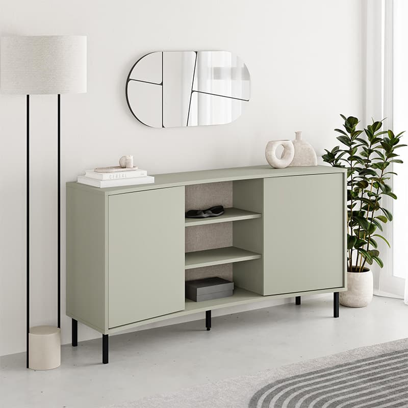 Μπουφές Frem Megapap χρώμα ash green 150x40x81εκ.
