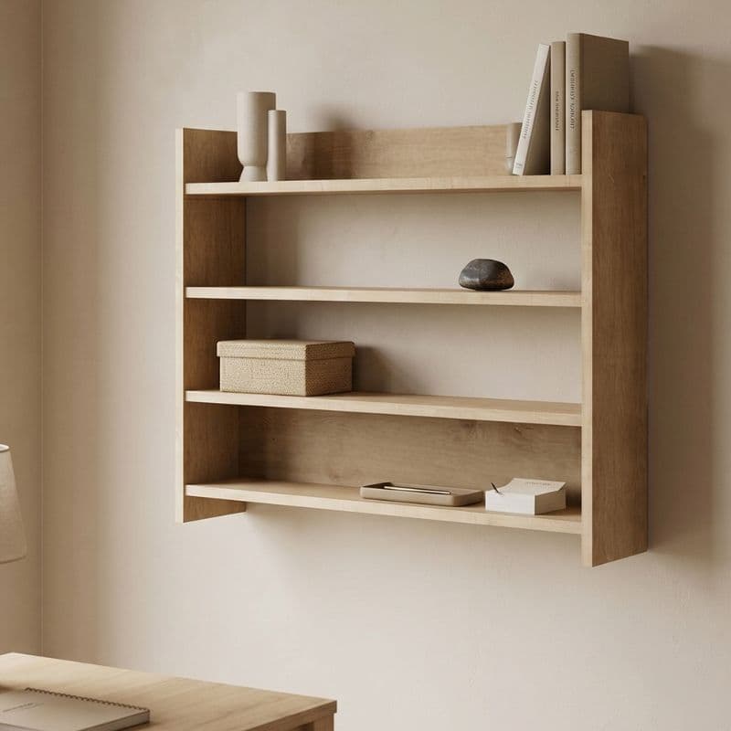 Ραφιέρα τοίχου Lane Megapap χρώμα sapphire oak 85x15x66εκ.