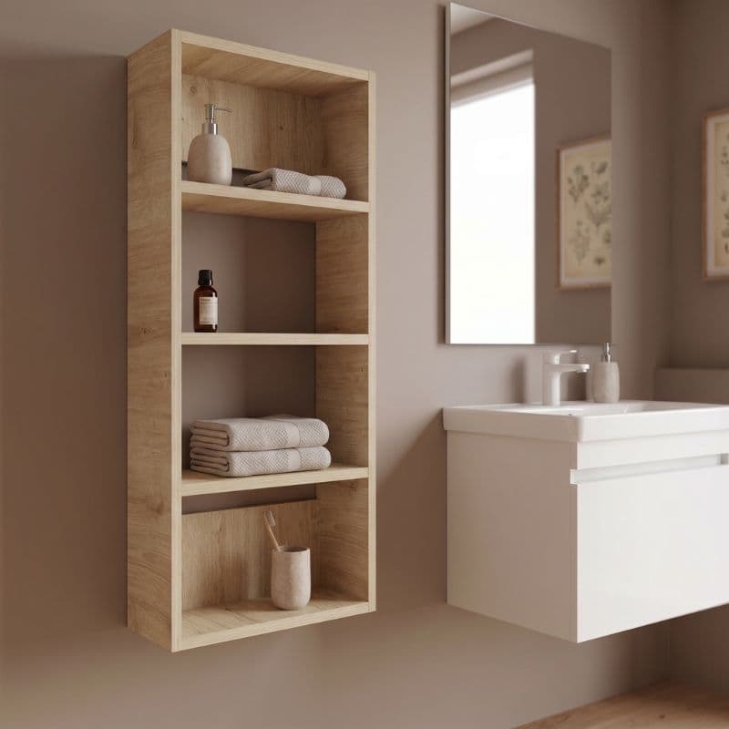 Ραφιέρα τοίχου Rafina Megapap χρώμα sapphire oak 40x15x90εκ.