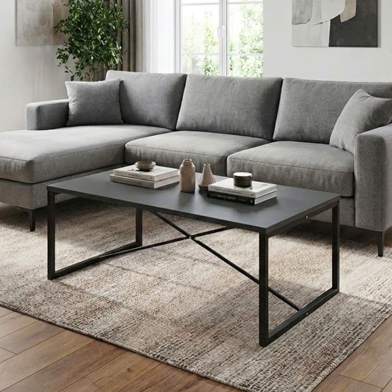 Τραπεζάκι σαλονιού Harte Megapap χρώμα ανθρακί 100x55x42εκ.