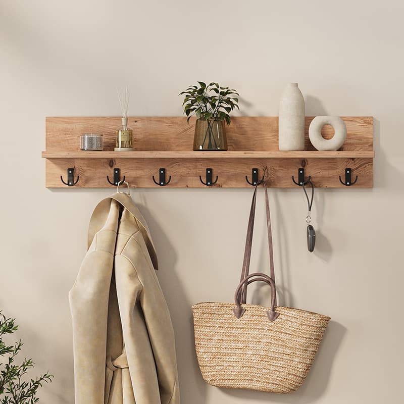 Κρεμάστρα τοίχου Kery Megapap χρώμα pine oak 91x11x20εκ.