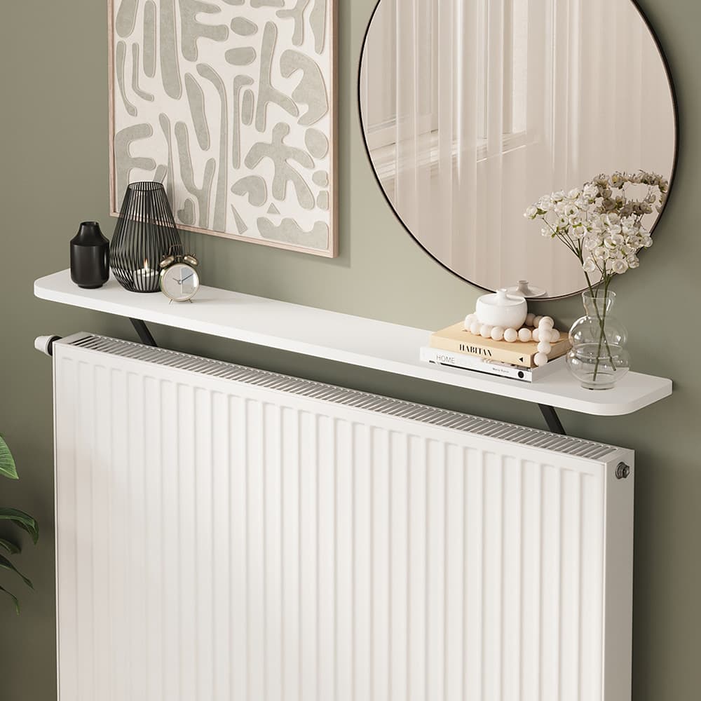 Ραφιέρα τοίχου Barca Megapap χρώμα λευκό 120x17,5x20,4εκ.