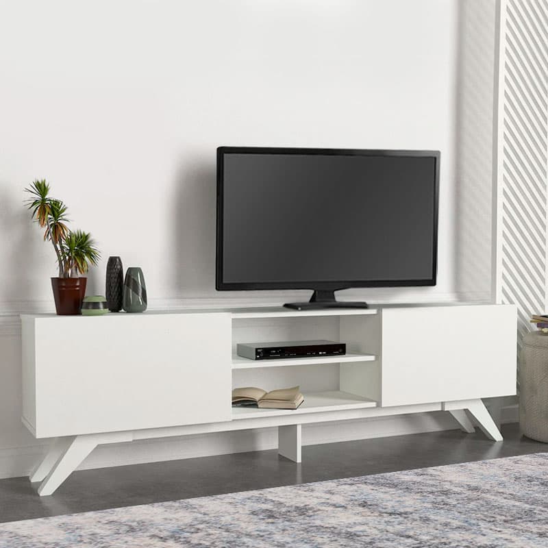 Έπιπλο τηλεόρασης Jarvis Megapap χρώμα λευκό 180x31,3x58εκ.