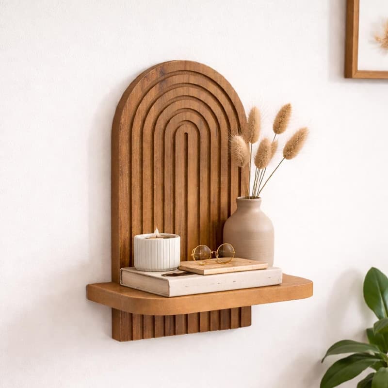 Ραφιέρα τοίχου Artwill Megapap Mdf χρώμα oak 26x13x35εκ.